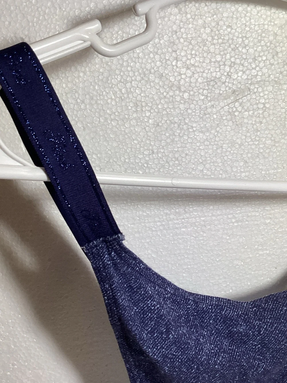 PINK Victoria's Secret Navy Blue High-Cut Thong Panty